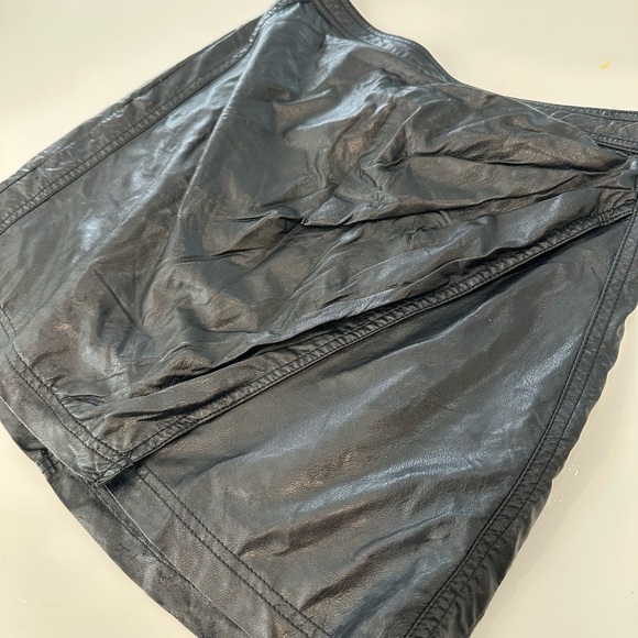 Free People Fake Out Faux Leather Wrap Mini Skirt - Picture 7 of 8
